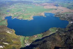 Aerial view of Lake Kochelsee from the south