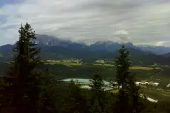 Countryside near Krün with meadows and mountains