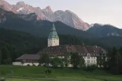 Schloss Elmau in summer among trees